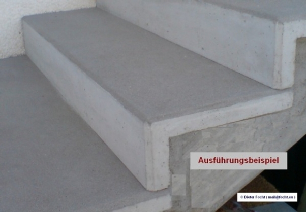 Treppe Ausf&uuml;hrungsbeispiel mit Winkelstufen Sichtbeton