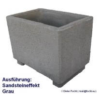 Pflanzgef&auml;&szlig;e mit F&uuml;&szlig;en Sandsteineffekt in grau