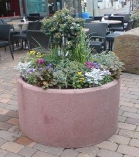 Blumenk&uuml;bel / Pflanztrog Runder -Sandsteineffekt