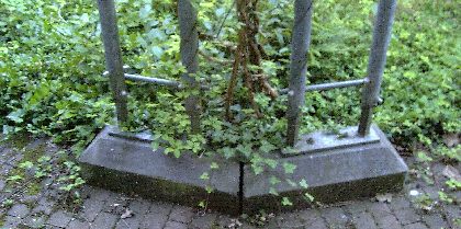 Punktfundament der Dachkonstruktion